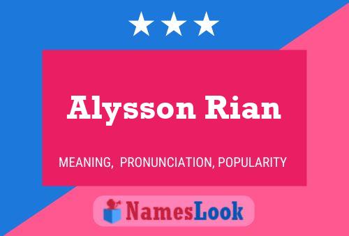 Alysson Rian Namensposter