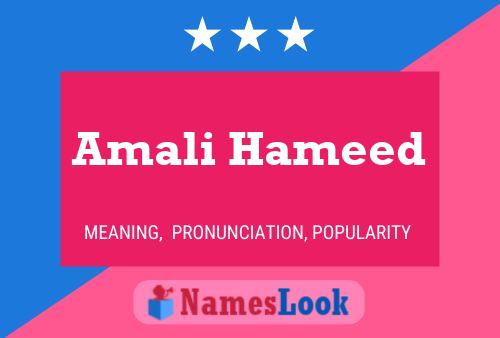 Amali Hameed Namensposter