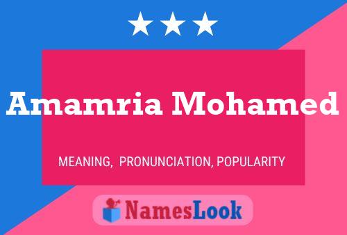 Amamria Mohamed Namensposter