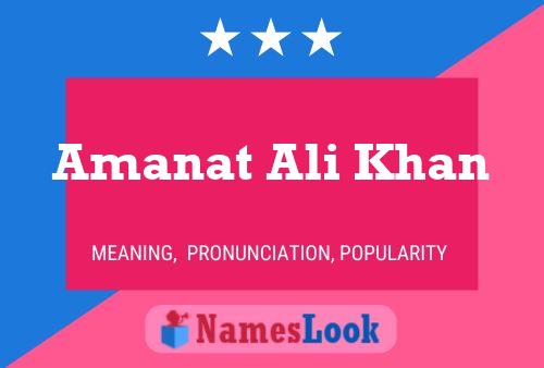 Amanat Ali Khan Namensposter