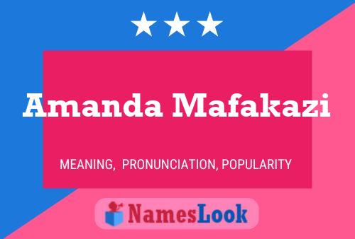 Amanda Mafakazi Namensposter