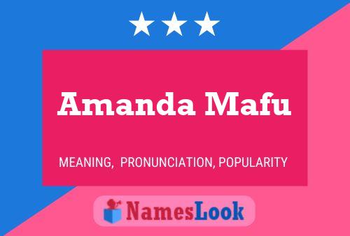 Amanda Mafu Namensposter