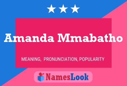 Amanda Mmabatho Namensposter