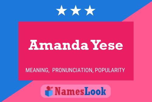 Amanda Yese Namensposter