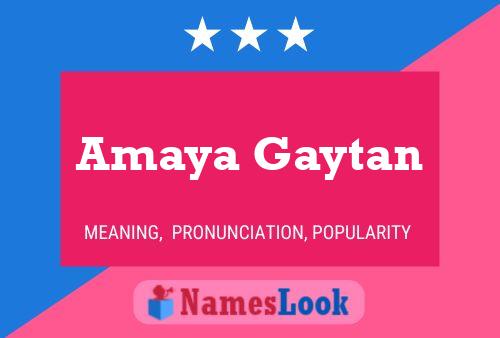 Amaya Gaytan Namensposter