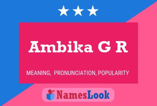 Ambika G R Namensposter