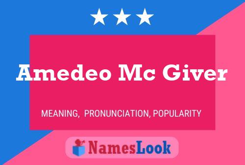 Amedeo Mc Giver Namensposter