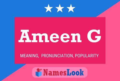 Ameen G Namensposter