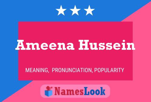 Ameena Hussein Namensposter