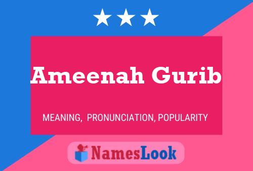 Ameenah Gurib Namensposter