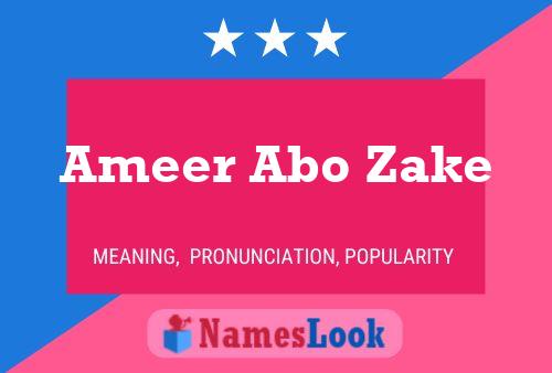 Ameer Abo Zake Namensposter