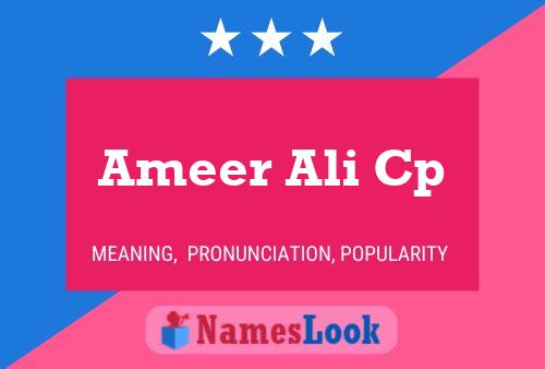 Ameer Ali Cp Namensposter