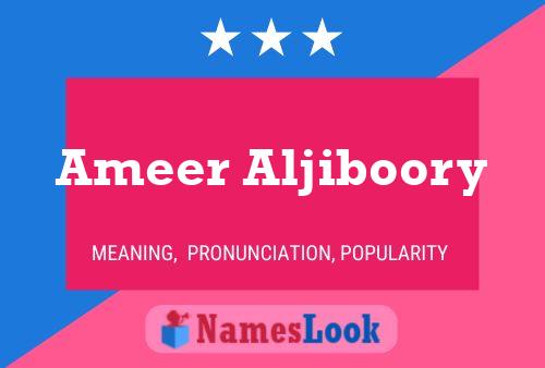 Ameer Aljiboory Namensposter