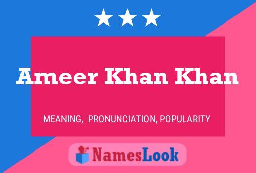 Ameer Khan Khan Namensposter