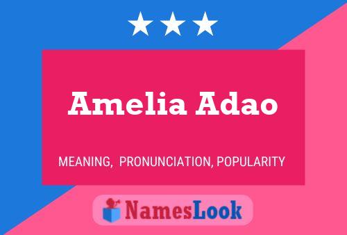 Amelia Adao Namensposter