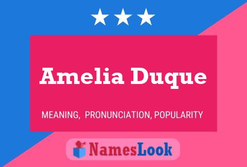 Amelia Duque Namensposter