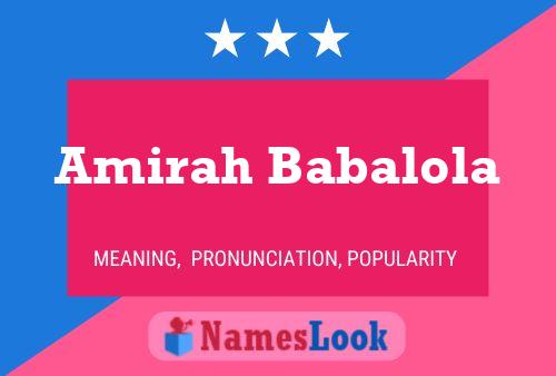 Amirah Babalola Namensposter