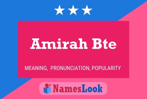 Amirah Bte Namensposter