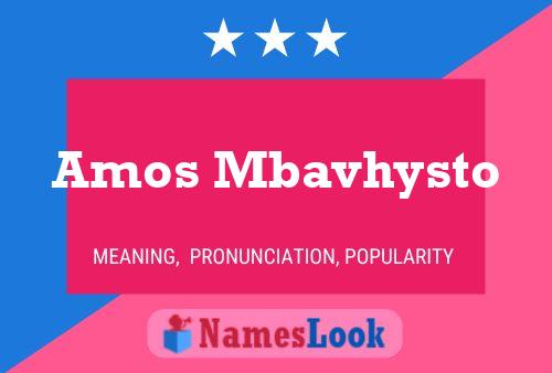 Amos Mbavhysto Namensposter