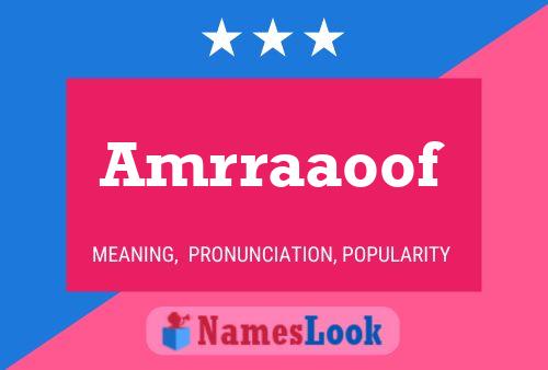 Amrraaoof Namensposter