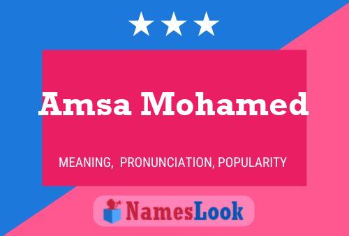 Amsa Mohamed Namensposter