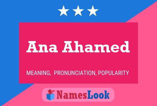 Ana Ahamed Namensposter