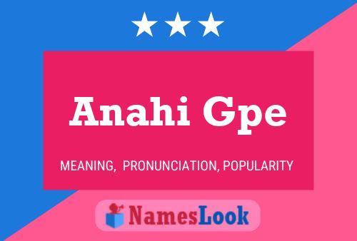 Anahi Gpe Namensposter