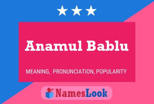 Anamul Bablu Namensposter