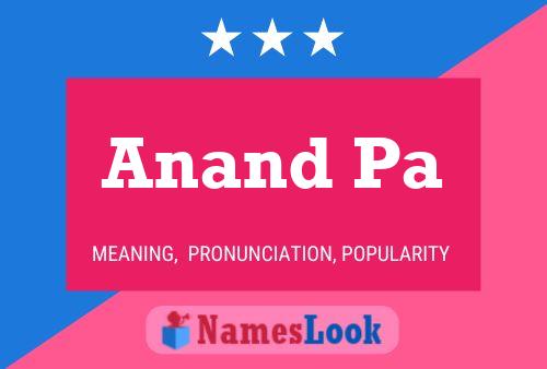 Anand Pa Namensposter