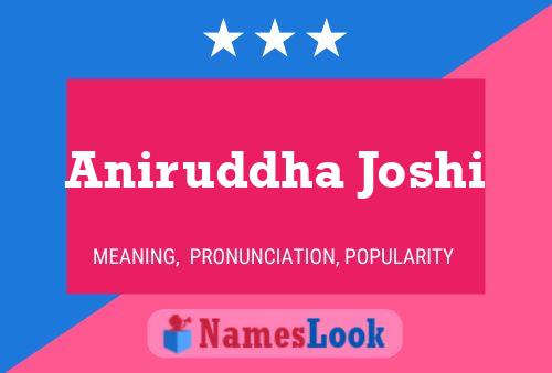 Aniruddha Joshi Namensposter