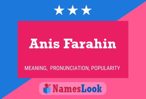 Anis Farahin Namensposter