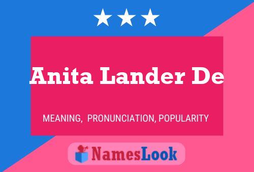 Anita Lander De Namensposter