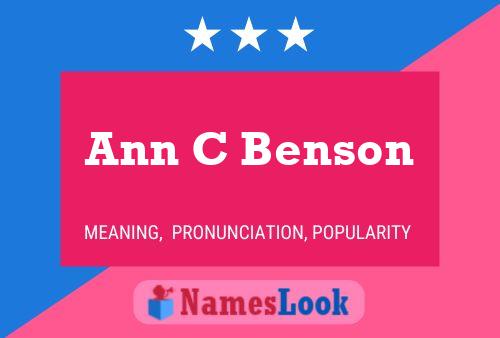 Ann C Benson Namensposter