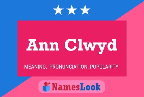 Ann Clwyd Namensposter