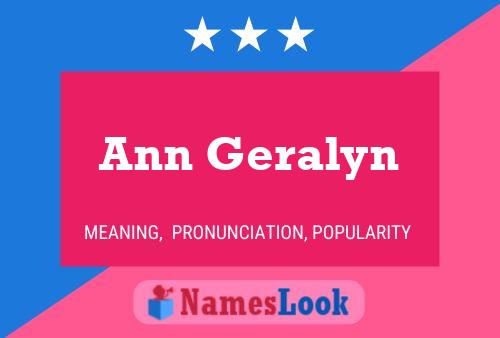 Ann Geralyn Namensposter