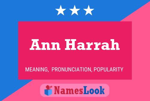 Ann Harrah Namensposter