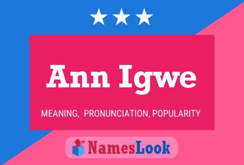 Ann Igwe Namensposter