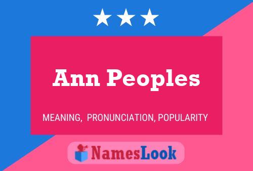 Ann Peoples Namensposter