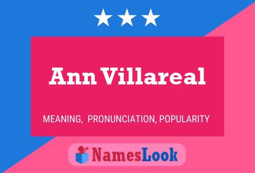 Ann Villareal Namensposter