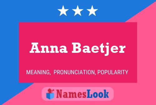 Anna Baetjer Namensposter