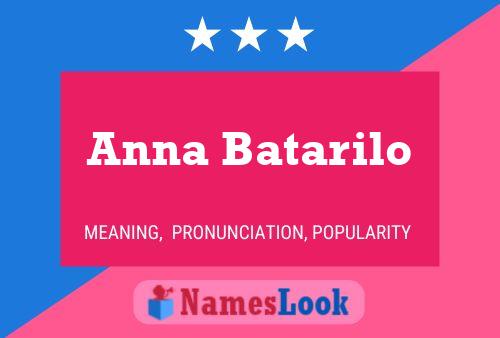 Anna Batarilo Namensposter