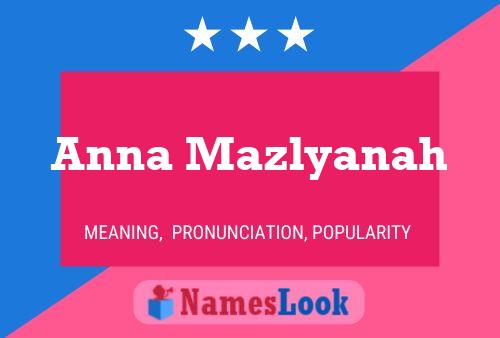 Anna Mazlyanah Namensposter