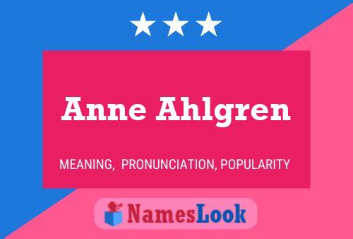 Anne Ahlgren Namensposter