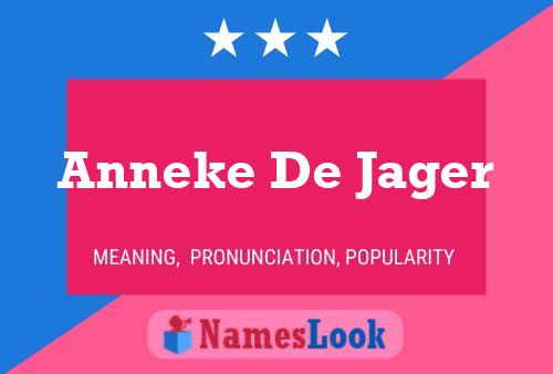 Anneke De Jager Namensposter