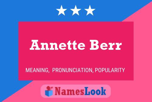 Annette Berr Namensposter