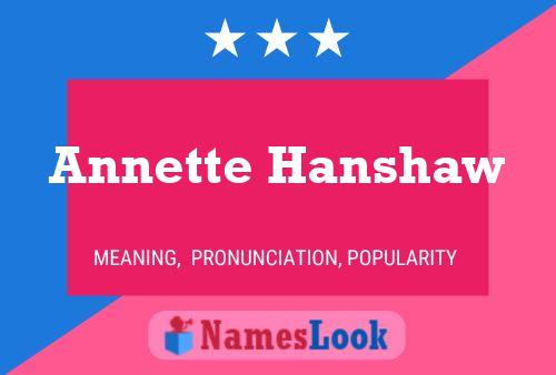 Annette Hanshaw Namensposter