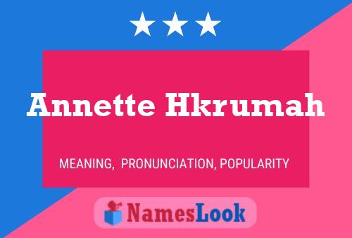 Annette Hkrumah Namensposter