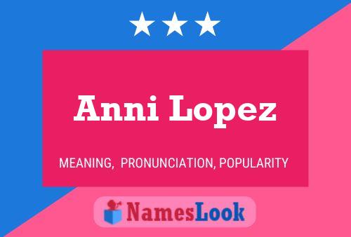 Anni Lopez Namensposter