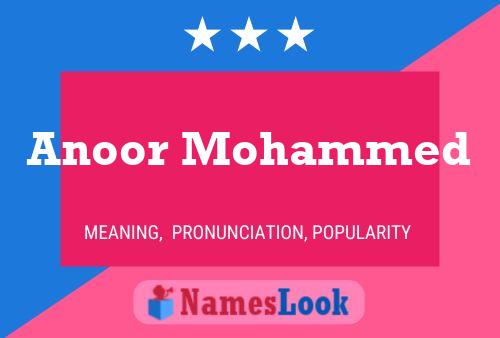 Anoor Mohammed Namensposter