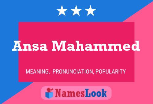 Ansa Mahammed Namensposter